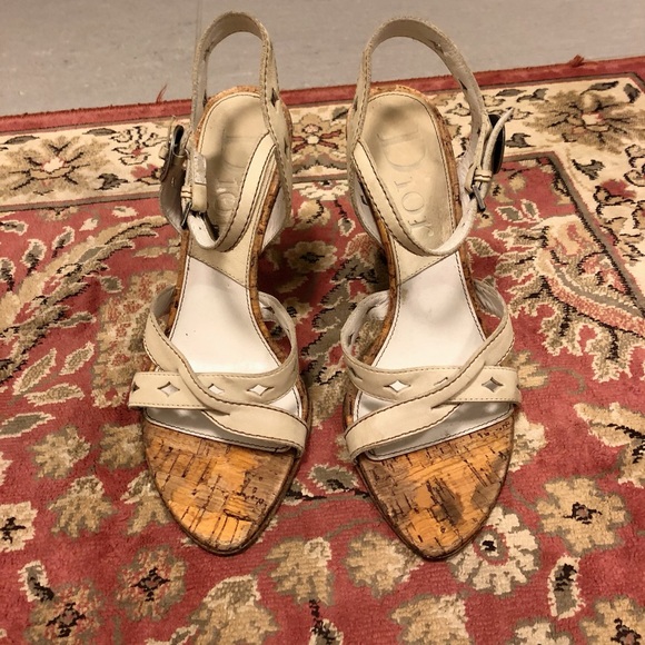 Authentic Dior Gaucho Vintage Cork Wedges – Size 37 (Good Condition) - Picture 6 of 11